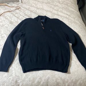 Polo by Ralph Lauren Black Mens Quarterzip-NWT